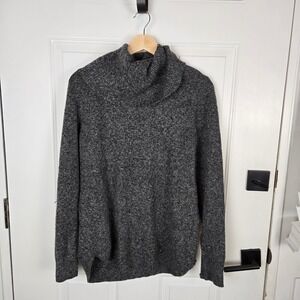 Tahari Sweater Women Medium Cozy Gray Cowl Neck Long Sleeve Pullover Relaxed Fit